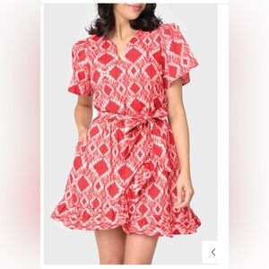 NEW Gibsonlook Notch Neck belted poplin dress 12-14